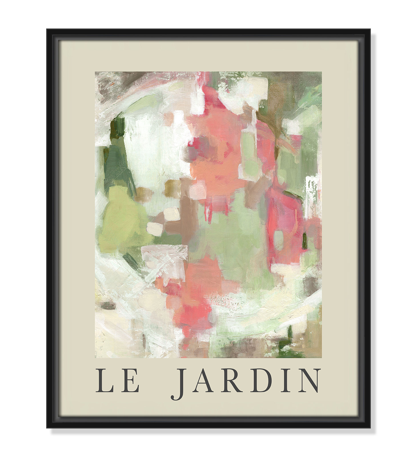 Botanical Poster Collection "Le Jardin" Print by Carol Robinson, No, 21.5" H x 17.5" W x 2" D, Black Floater Frame