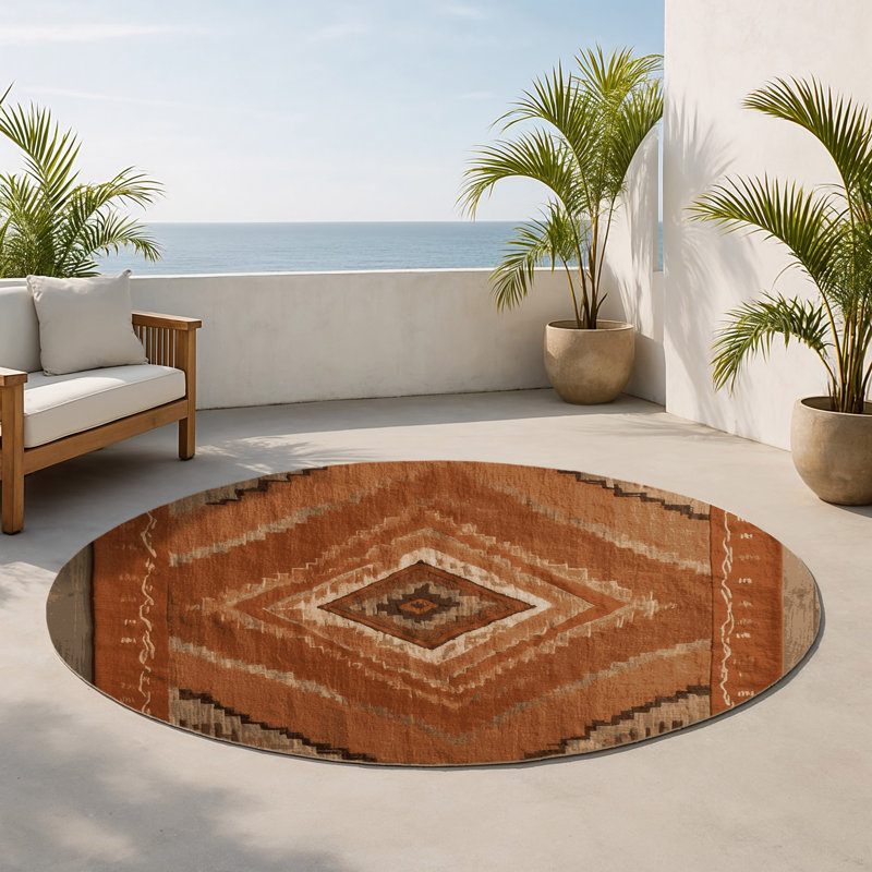 Tapis intérieur et extérieur Adobe Charm, Rond 5 pi