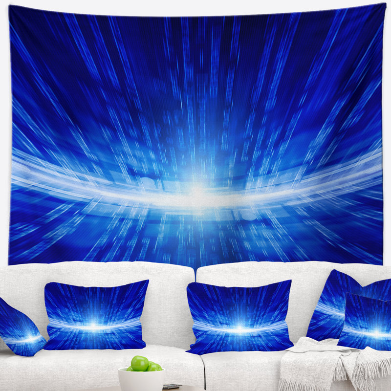 Tapis bleu rougeoyant Abstract, H 50 po x l 60 po
