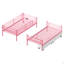 Lit superposé avec station de charge USB, capable de se séparer, lit superposé en métal, espace de rangement, lit avec barrière de sécurité et échelles, aucun sommier nécessaire, rose-1579421199