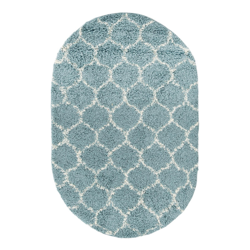 Geometric Indoor Rug, Oval 4' x 6'