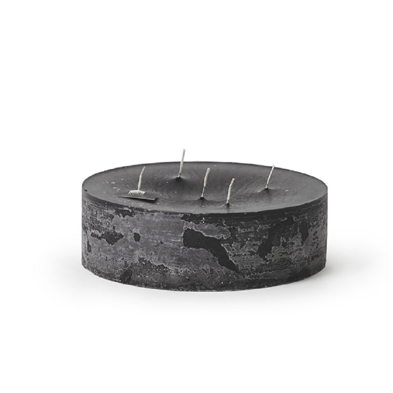 Unscented Pillar Candle, 2.75" H x 9.05" W x 9.05" D, Black