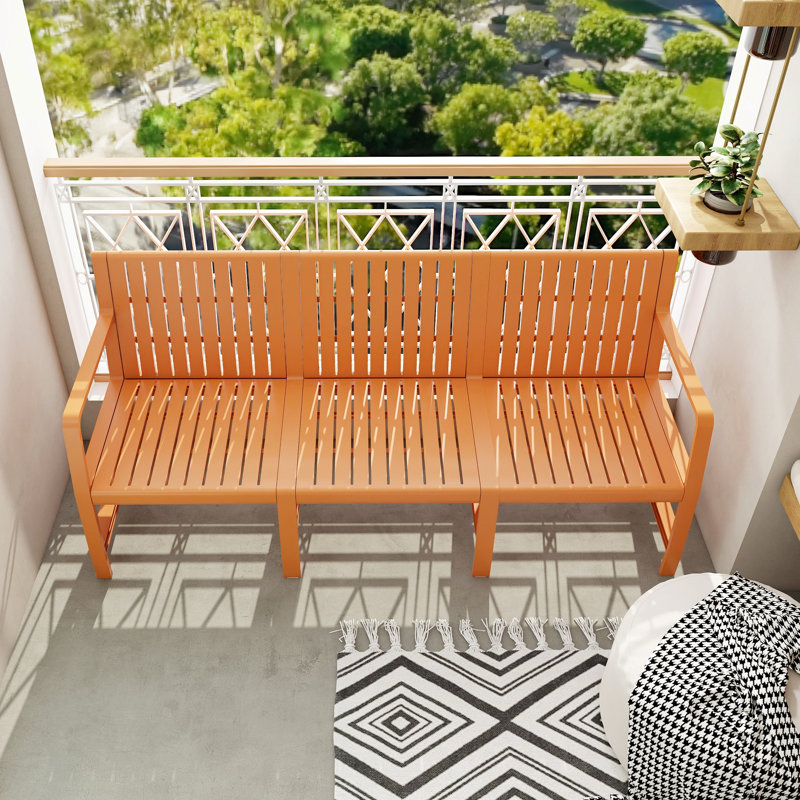 Holiday - 1-Piece Indoor/Outdoor Furniture 3-Seater Sofa Waterproof PP Material - Easy Assembly Patio Conversation Set (Apricot Brown)