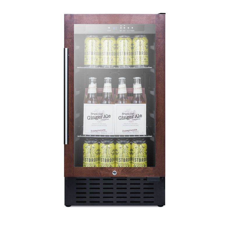 Summit Appliance 17.75'' W Freestanding 108 Cans (12 oz.) 2.7 Cubic Feet Beverage Cooler with Glass Door