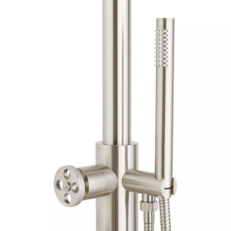 Stainless Steel Freestanding Rain Shower with Handheld Hose