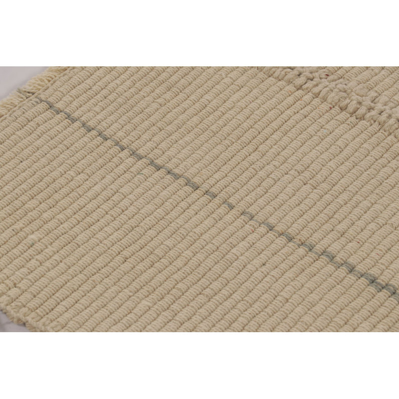 Rez Kilim Area Rug in Beige, Gray