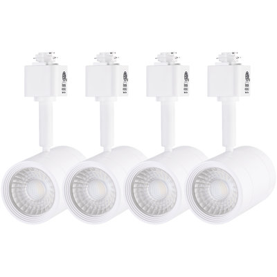 Projecteur DEL sur rail, intensité variable, 8,5 W (équivalent 50 W), angle de faisceau de 38°, IRC 90+, blanc chaud 2700 K, blanc