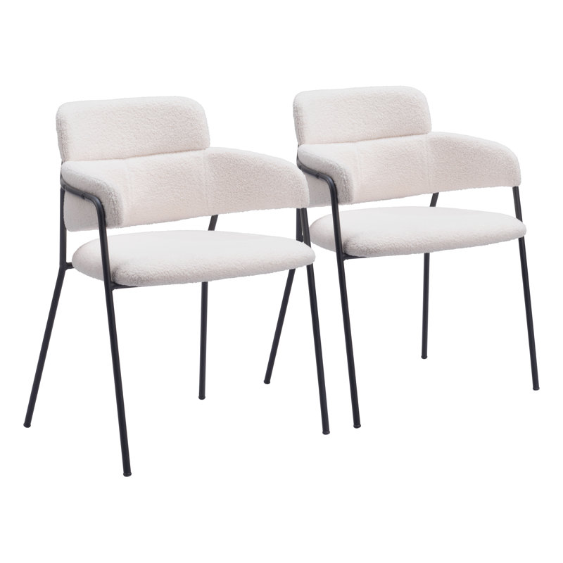 Chaise avec accoudoirs Kiku, Blanc