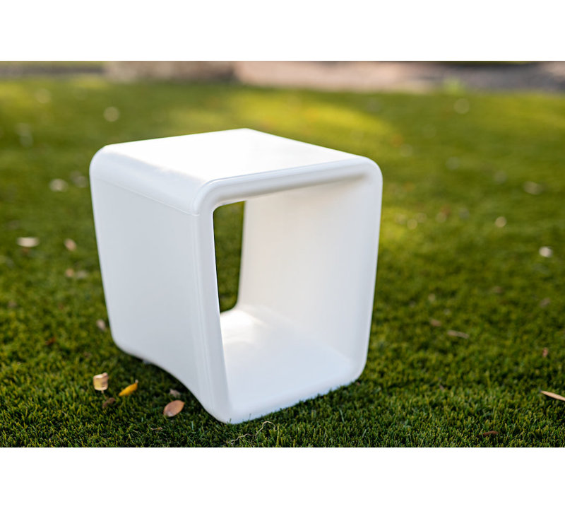 Loop Outdoor Square Side Table, Highcloud White