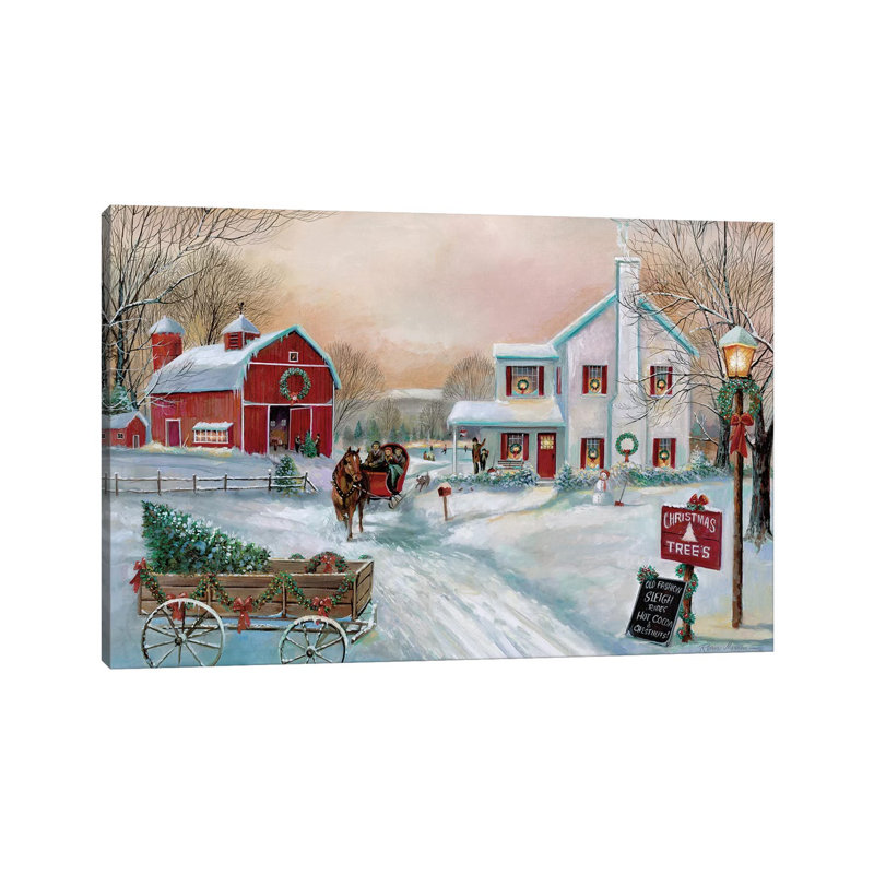 «Christmas Tree Farm» par Ruane Manning - reproduction d'art, Toile tendue, Aucun mat, H 60 po x l 40po x P 1,5 po