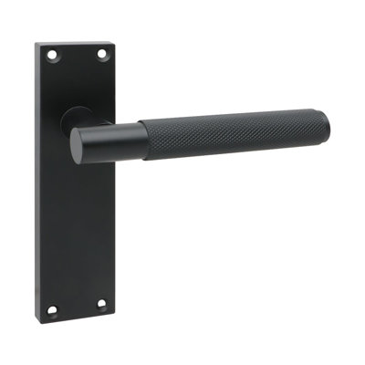Golden Grace 5 Pair Victorian T-Bar Knurled Door Handle Matt Black Finish with 2.5'' Latch and Screws - 150 x 40mm