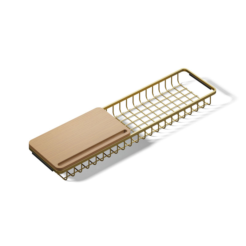 Claude by Studio McGee Two-Piece Bath Caddy, Vibrant Brushed Moderne Brass