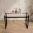 Minimalist Rectangular Glass Dining Table For 4-6 With 0.31" Tempered Glass Tabletop And Chrome Metal Legs, Writing Table Desk