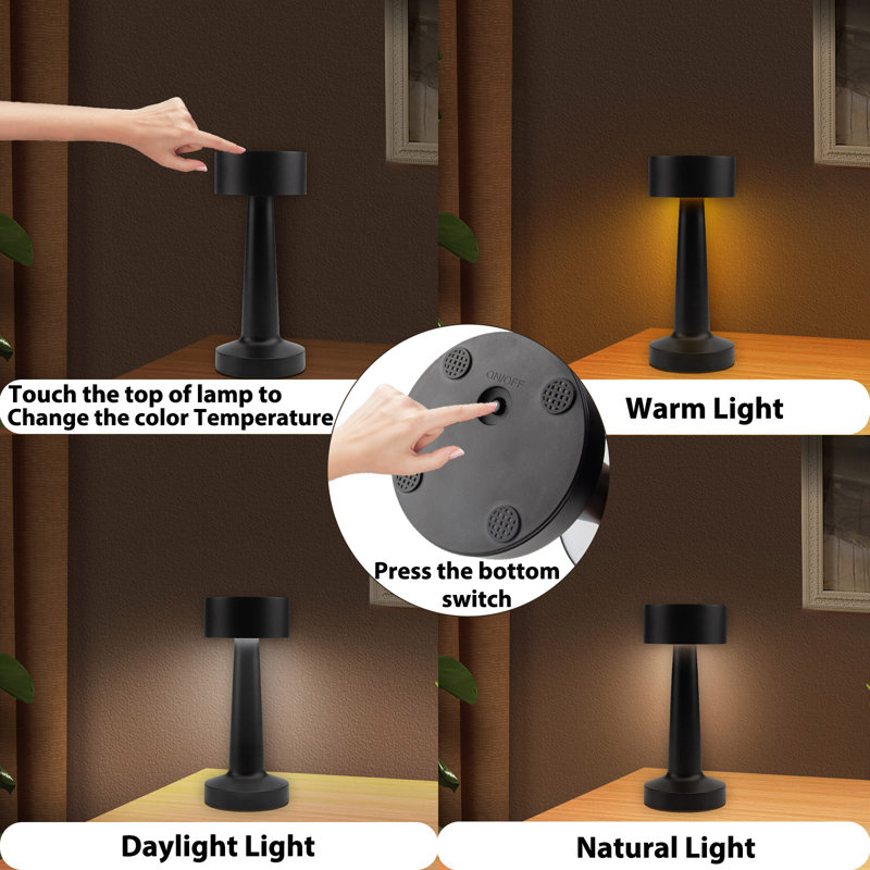 Metal Desk Lamp,touch Sensor Control Led Table Lamp,3 Way Dimmable Nightstand Lamp With Fabric Shade Desk Lamp For Living Room, Dorm, Home Office