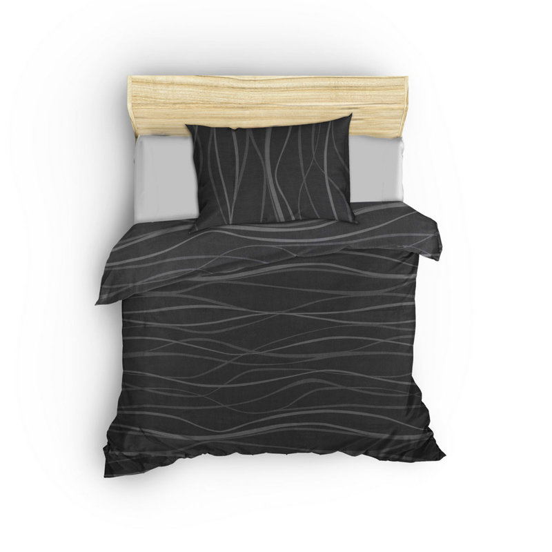 Ensemble de housse de couette simple gris doux, housse de couette 61 x 87 et taie d'oreiller 20 x 35 | 65% coton / 35% polyester, lavable à la machine | Élégant et confortable, fermeture à boutons et enveloppes, parfait pour les chambres confortables