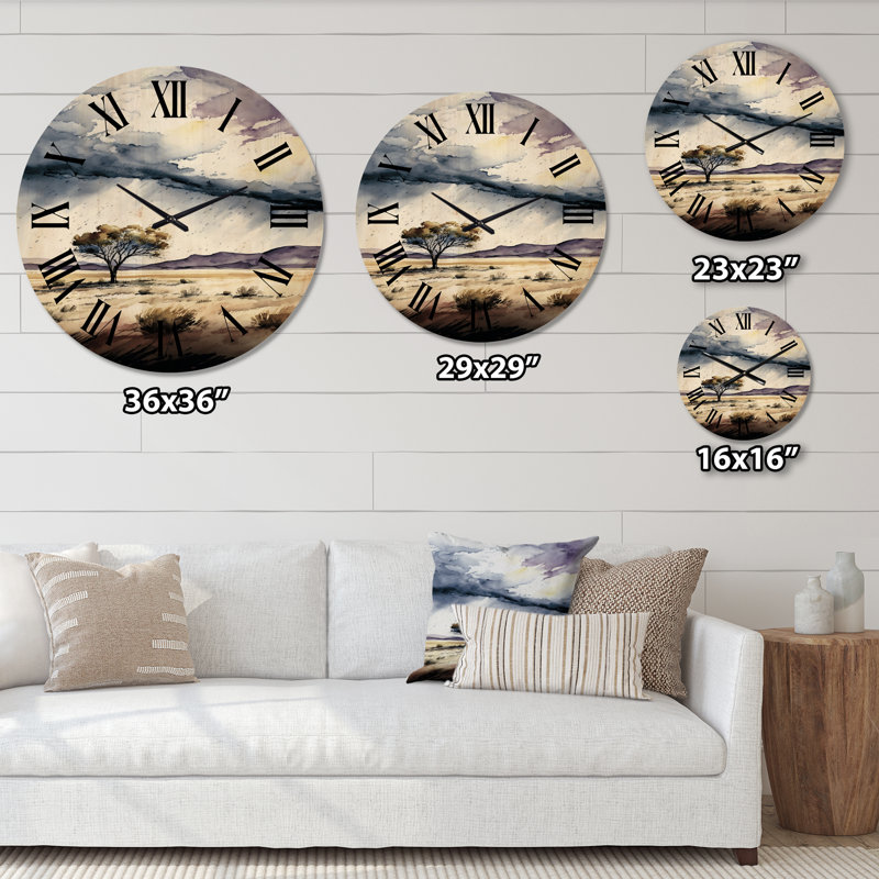 Horloge murale Lonely Tree on Eernal Plains Minimal, Grand