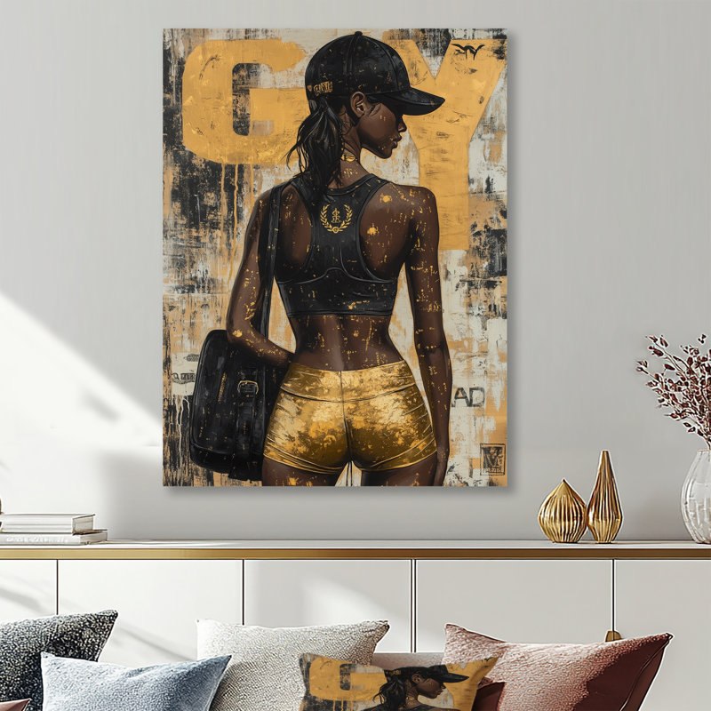 Gym Model Peak Performance I - Fashion Gym Girl, reproduction d'art murale, Sans cadre, métal, H 32 po x l 24 po