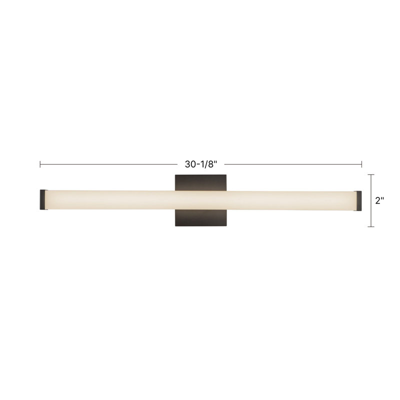 Geri 30-in Black dimmable LED Wall Sconce, Matte Black