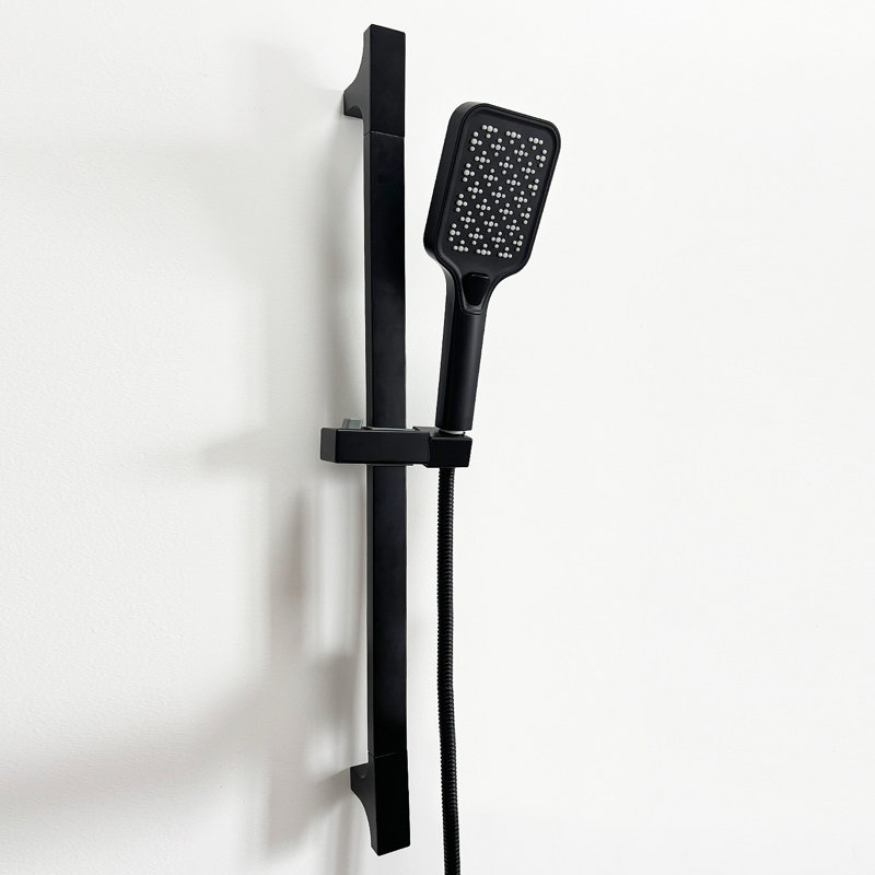 Handheld Shower With Slide Bar And Hose, Matte Black
