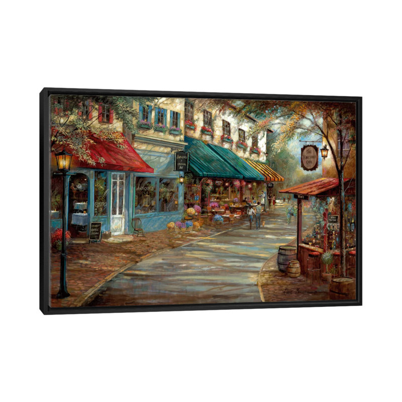 " Romantic Interlude " by Ruane Manning, 18" H x 26" W x 1.5" D, Black Framed Canvas