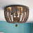 Dumas 3-Light Wood Bead Flush Mount - Gray-1309926631