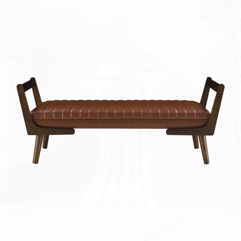 52" Upholstered Bench, Cognac
