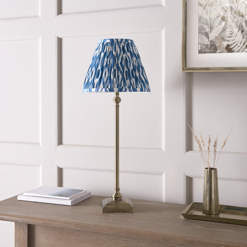 Lila Table light with 25cm shade, Antique Brass, Blue