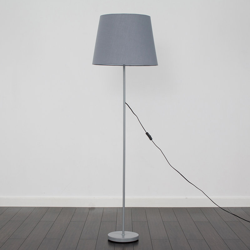 Bekbele 158cm Traditional Floor Lamp, Grey, Brushed Chrome, Yes