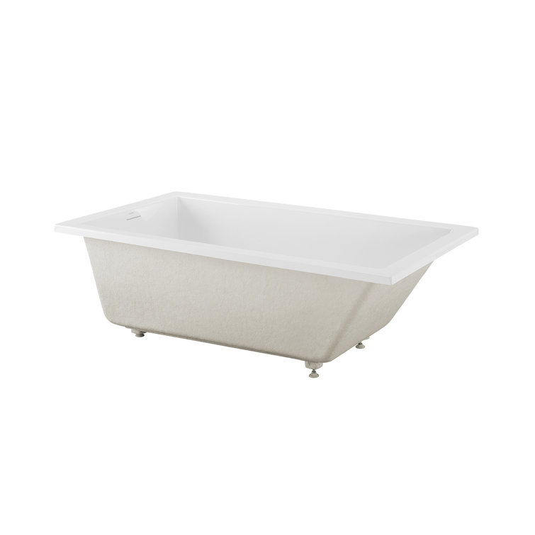 Voltaire 66 X 36 Reversible Drain Soaking Drop-In Bathtub In Glossy White With Integrated Overflow, Drain Included