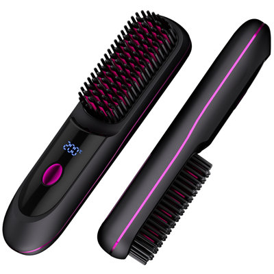 2026 Upgraded Cordless Hair Straightener, 3 Heat Settings for All Hair Types, 30s Fast Heat, Travel Hair Straightener, 5200mAh ，Type-C Rechargeable Hair Straightener Brush - Touch Up On-The-Go, Gift for Women.