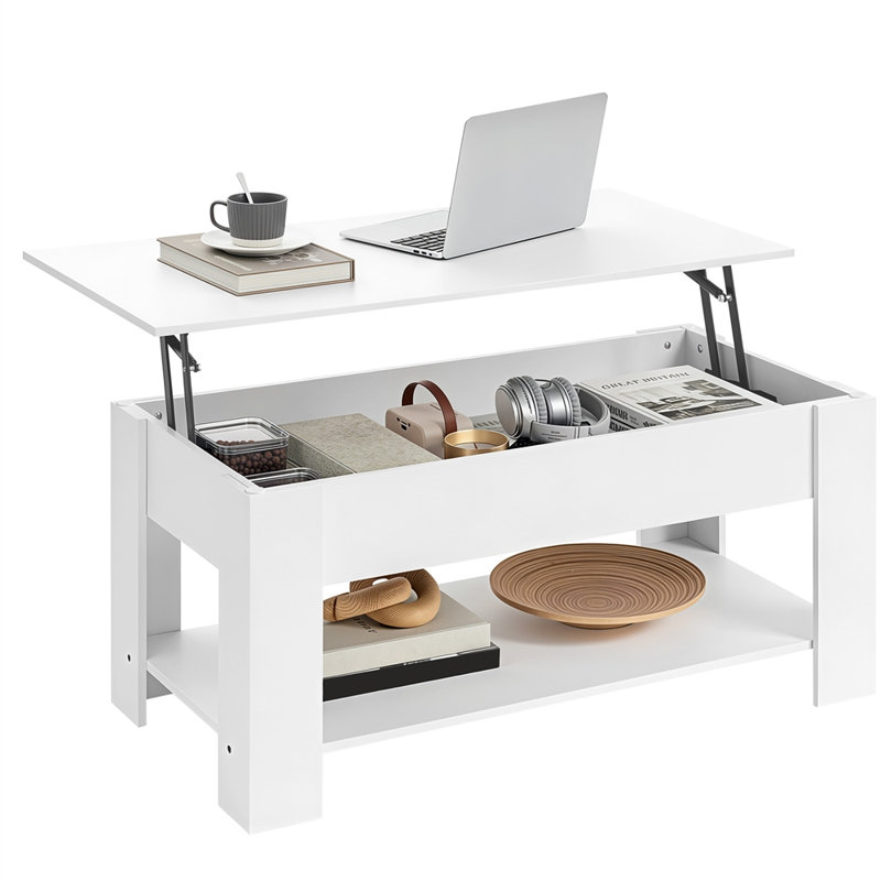 Table basse Ajeem, Blanc, H 16,5 po x L 39 po x l 20 po