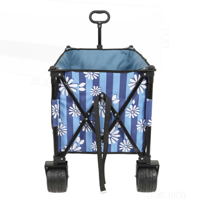 Collapsible Foldable Extended Wagon with 480lbs Weight Capacity, Heavy Duty Folding Utility Garden Cart with Big All-Terrain Beach Wheels & Drink Hold -  Rongeng, RongengZ-W2932P253156