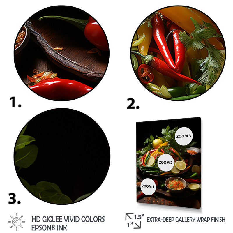 Elstree Cuisine thaïlandaise délices I - reproduction sur toile, H 44 po x l 34 po x P 1,5 po, Toile tendue