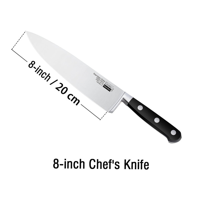 8-Inch Stainless Steel Chef's Knife with Ergonomic Handle
