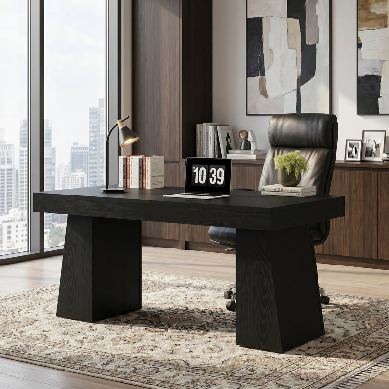 Bureau double caisson Wolbach, Noir