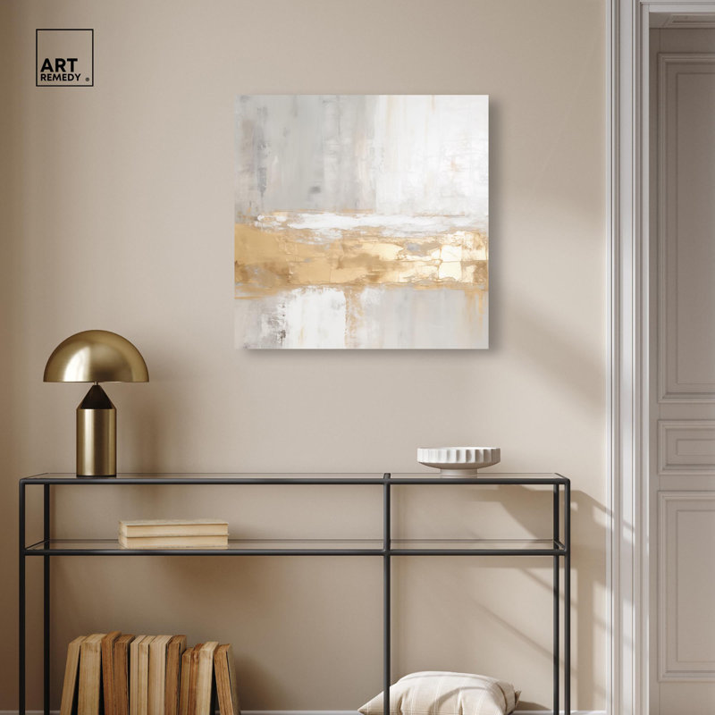 «Melted Gold Scape III» par Art Remedy, Toile tendue, H 30 po x l 30 po, Toile tendue