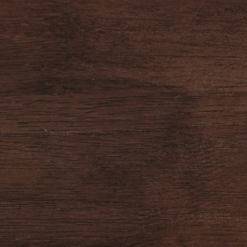 Lit en bois d'hévéa massif avec tête de lit ondulée Waveline, Mocha Walnut