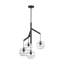 Sean Lavin Sedona 4-light LED single chandelier in nightshade black finish with clear glass shades-984125476