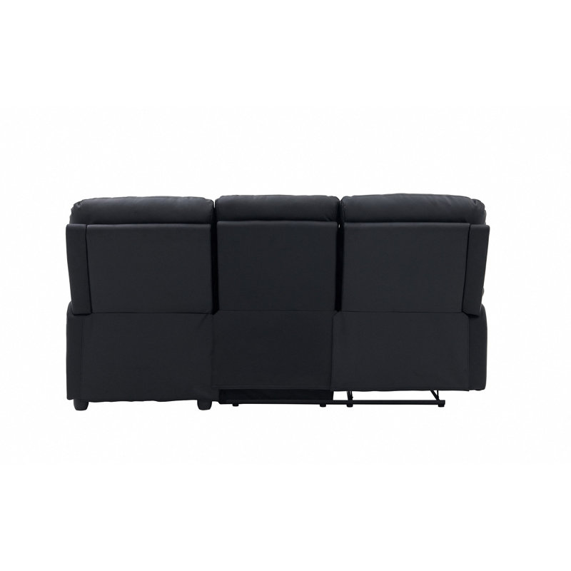 Carter 3 Seater Faux Leather Reclining Sofa, Left