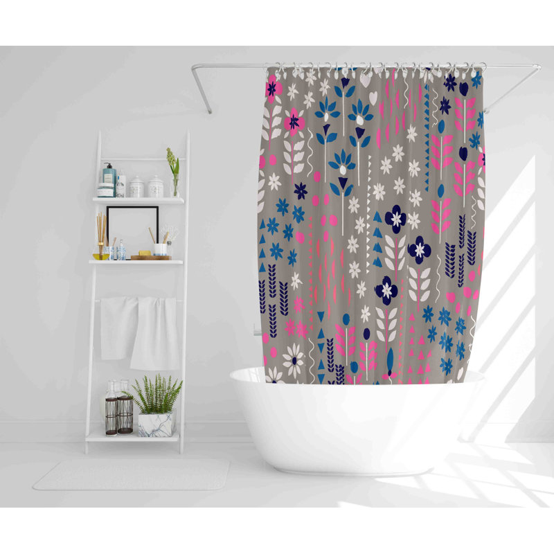 Flick Polyester Shower Curtain, 168cm H x 168cm W