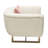Venus Cream Fabric Chair W/ Contrasting Pillows & Gold Finished Metal Base-33485357