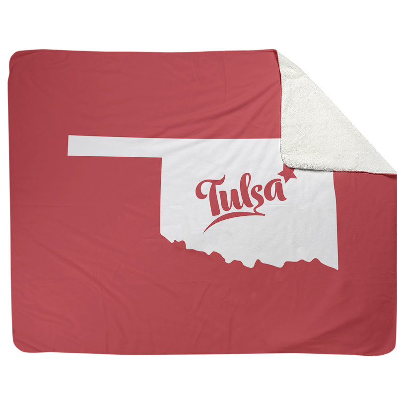 Jeté polaire oklahoma tulsa, l 52,5 po x L 62,5 po, Rouge