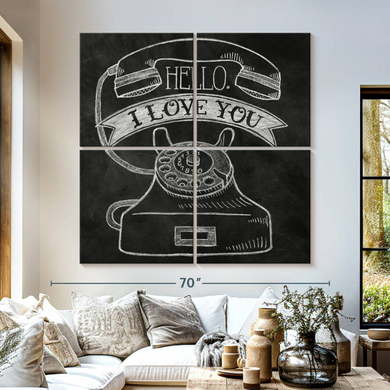 Hello I Love You Chalk, 57" H x 57" W