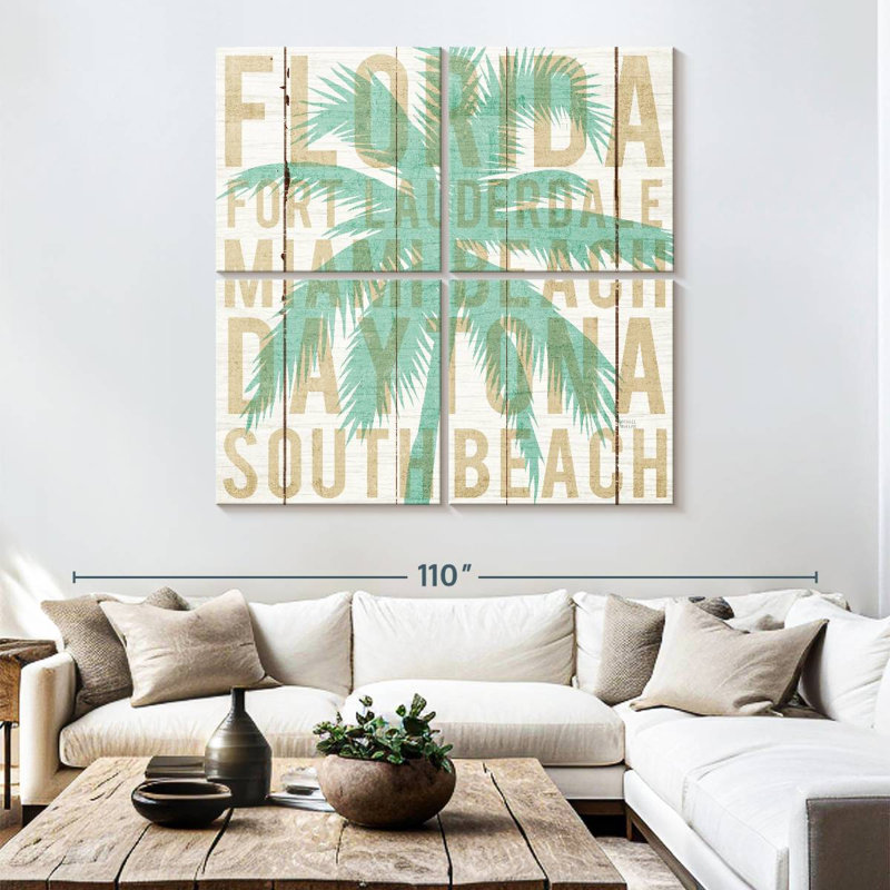 Nicci Bon Voyage Florida Palm, H 74 po x l 74 po