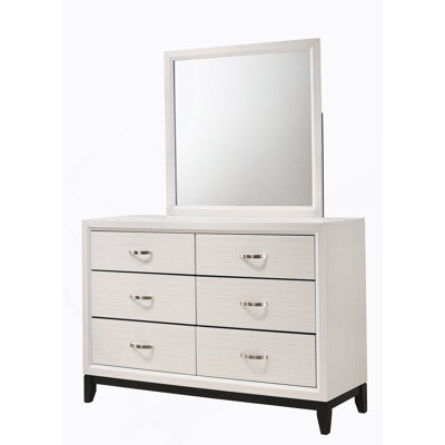 6-Drawer Dresser, Wooden Dresser With Metal Hand Pull For Bedroom