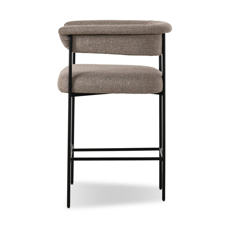 Carrie Upholstered Stool, Counter Stool (26.5" Seat Height), Orly Natural Polyester, Solid