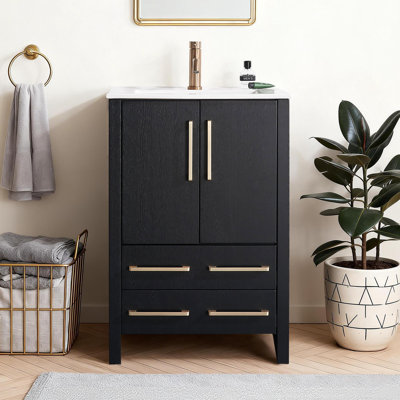 24"Modern Single Bathroom Vanity With Vessel Sink