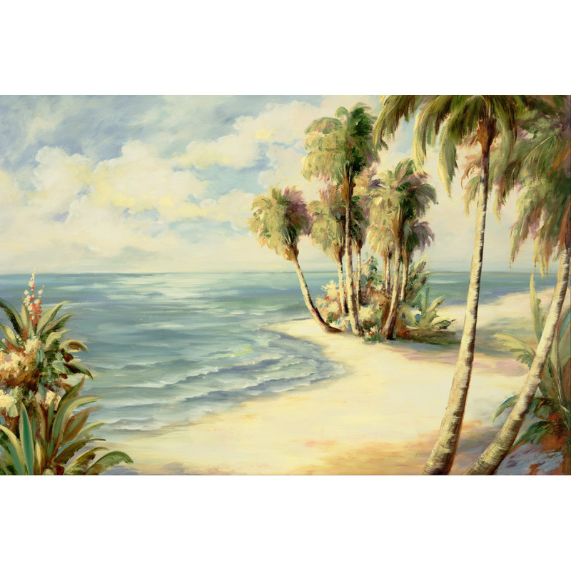 Tropical 8 by DAG Inc. - Painting, 51 cm H x 76 cm W, Black Floater Framed