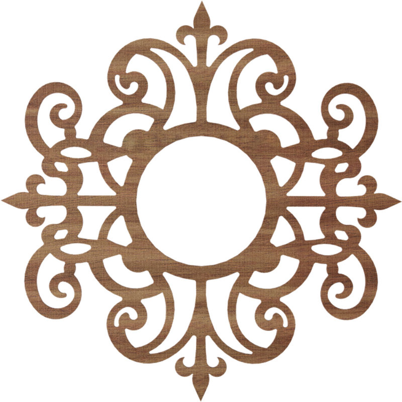 Médaillon de plafond en bois Dijon, Noyer, H 36 po x l 36 po x P 0,25 po
