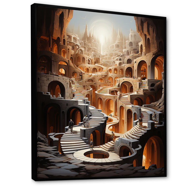 Impression sur toile grise surrélevée grise I sur toile, Cadre flottant noir, H 44 po x l 34 po x P 1,5 po
